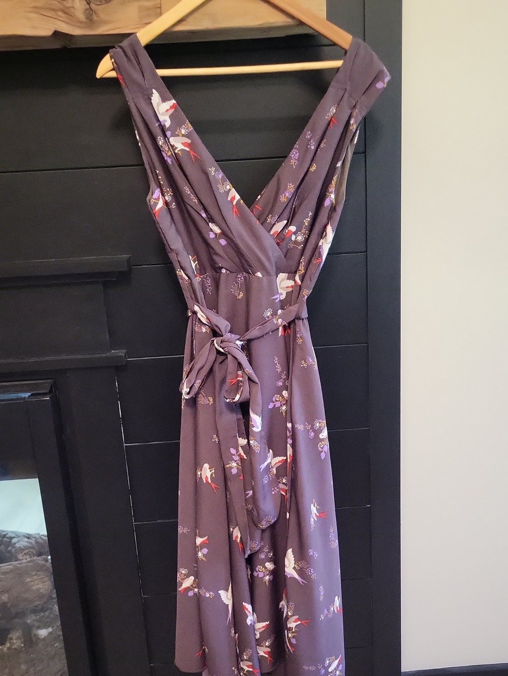 Sleeveless Floral Wrap Maxi Dress in Mauve